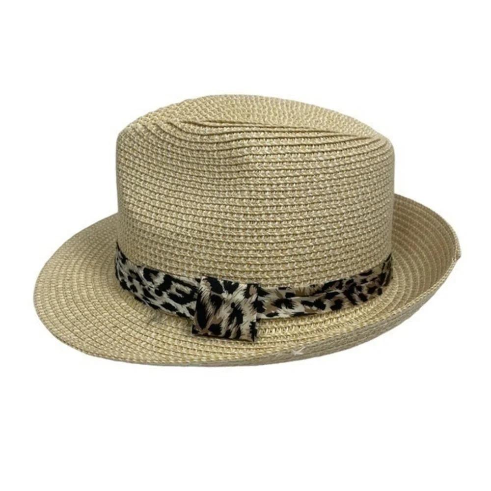 Fedora Hat -Hallhuber | 100% Paper | Tan Animal Print
